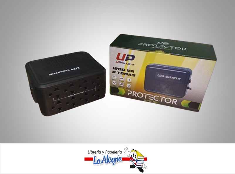 PROTECTOR CON SUPRESOR DE PICOS 8 TOMAS U-PTC1200 MARCA UPRODUCTS