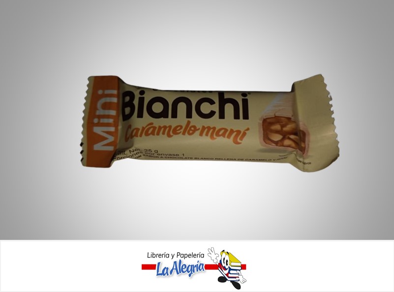 BARRA BIANCHI CARAMELO MANI MINI 25G UND MARCA BIANCHI