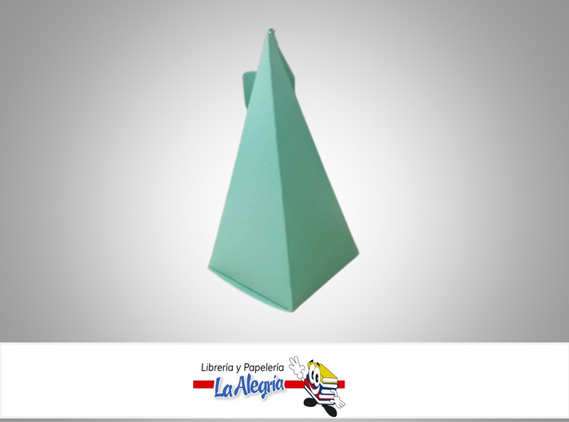 CAJA CARTON 14X6X6 CM TRIANGULOS VERDE DEL MAR MARCA S/M