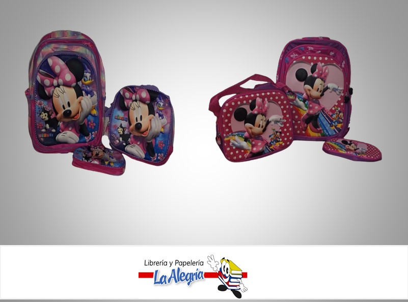 MORRAL/CARTUCHERA/LONCHERA  4D MINNIE DISNEY MARCA S/M