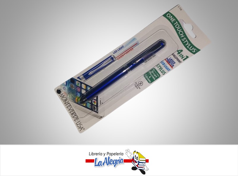 BOLIGRAFO LASER APUNTADOR 4 EN 1 BLUE MARCA MONTEVERDE