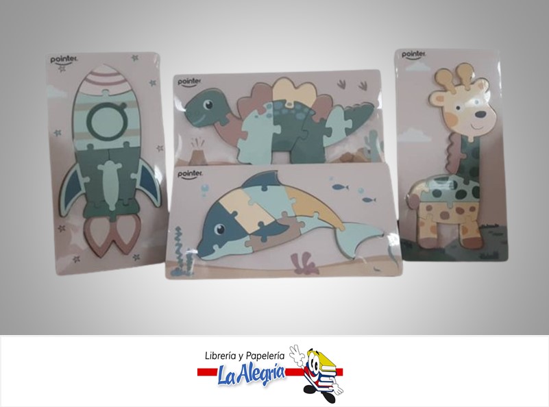 ROMPECABEZAS DIDACTICO PARA NIÑOS DE MADERA DE ANIMALES MARCA POINTER