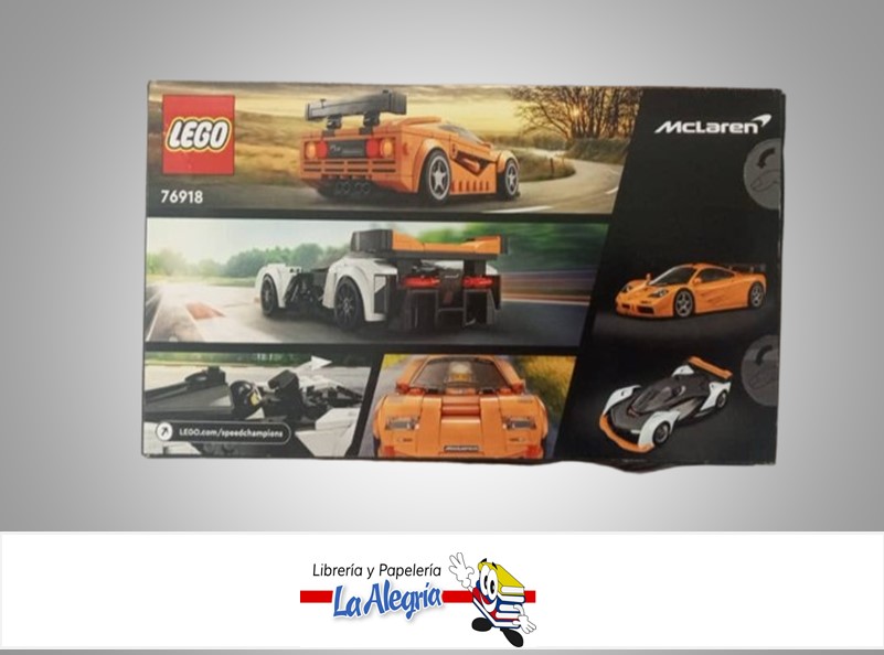 JUEGO DIDACTICO LEGO 76918; 581 PIEZA MCLAREN SOLUS GT & MC LAREN F1 LM MARCA LEGO