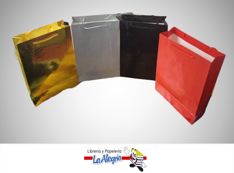 BOLSA DE REGALO ELEGANTE 32X26X10 CM UND COLORES VARIOS MARCA S/M