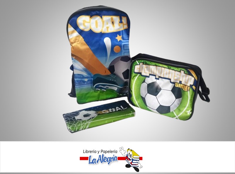 MORRAL/CARTUCHERA/LONCHERA 25222 COMBO FUTBOL MARCA JETBAG