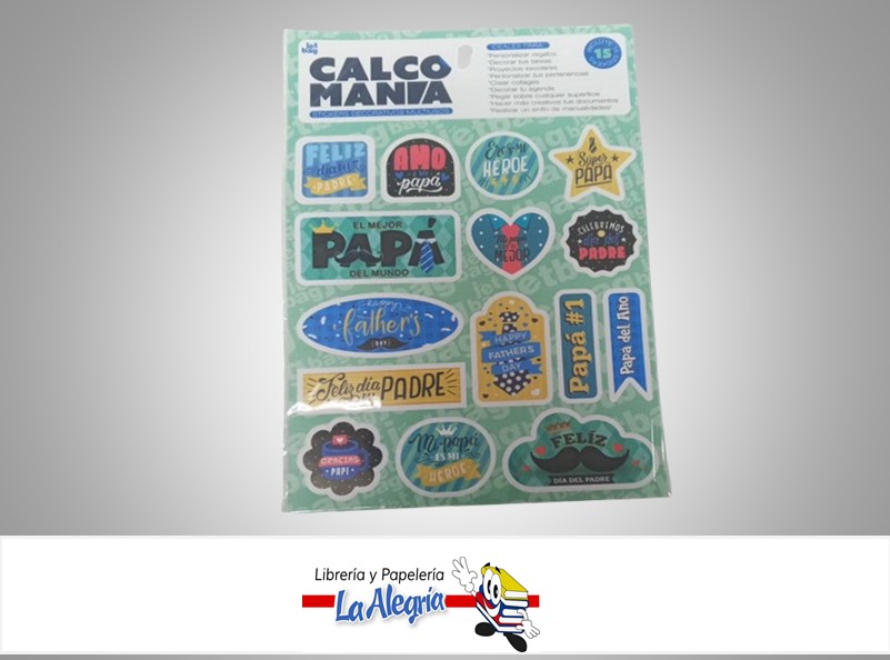 CALCOMANIA DIA DEL PADRE 381 PAQ. 15 STICKERS MARCA JETBAG