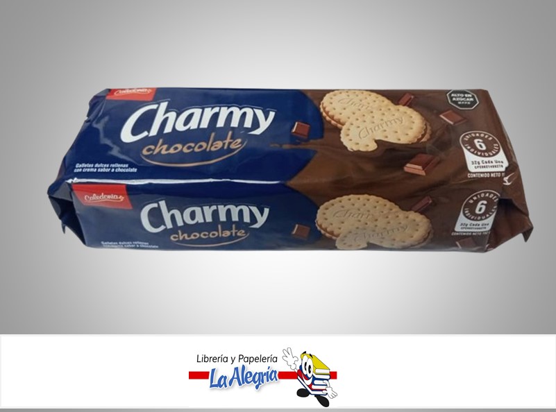 GALLETA CHARMY CHOCOLATE PAQ 6 UND MARCA CALEDONIA