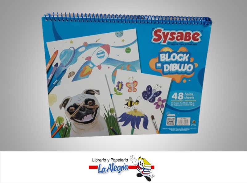 BLOCK DE DIBUJO 48 HOJAS MARCA SYSABE