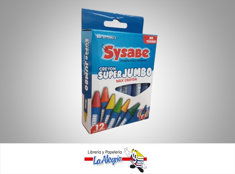 ESCOLAR CREYON DE CERA GORDITO 12 COL SYSABE