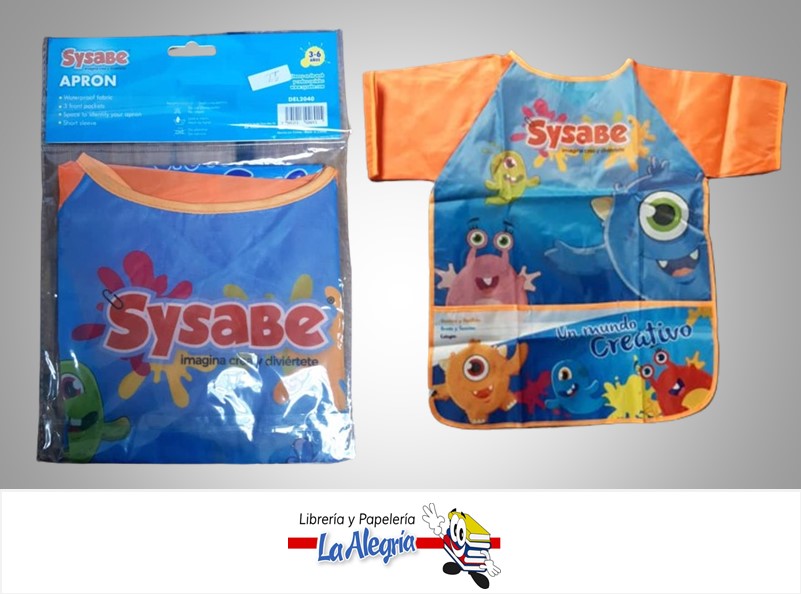 DELANTAL NIVEL PREESCOLAR DE 3-6 AÑOS MARCA SYSABE