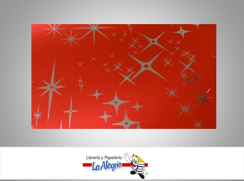 PAPEL COREANO ESTAMPADO ESTRELLAS 57X57 CM ROJO UND MARCA CRISVI
