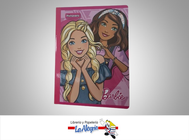 LIBRETA COSIDA BARBIE 100 HOJAS CUADROS CON STICKERS MARCA PRIMAVERA
