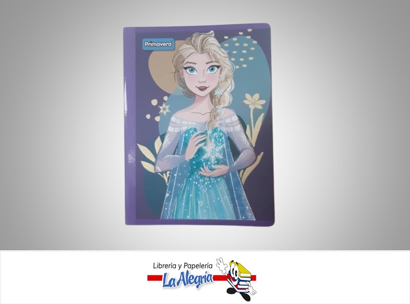 LIBRETA COSIDA FROZEN 100 HOJAS CUADROS CON STICKERS MARCA PRIMAVERA
