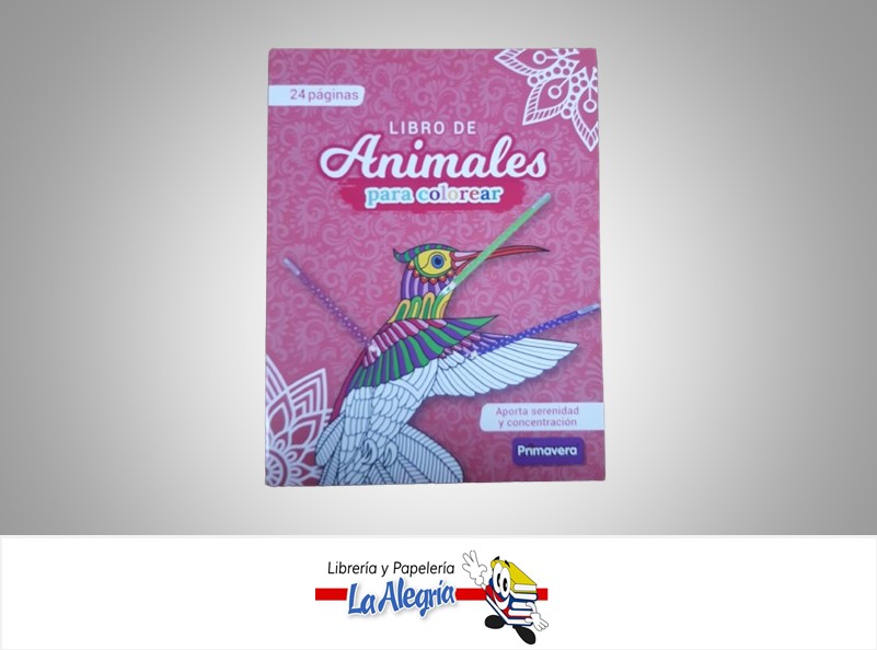 LIBRO MANDALAS ANIMALES PARA COLOREAR DE 24 PAG MARCA PRIMAVERA