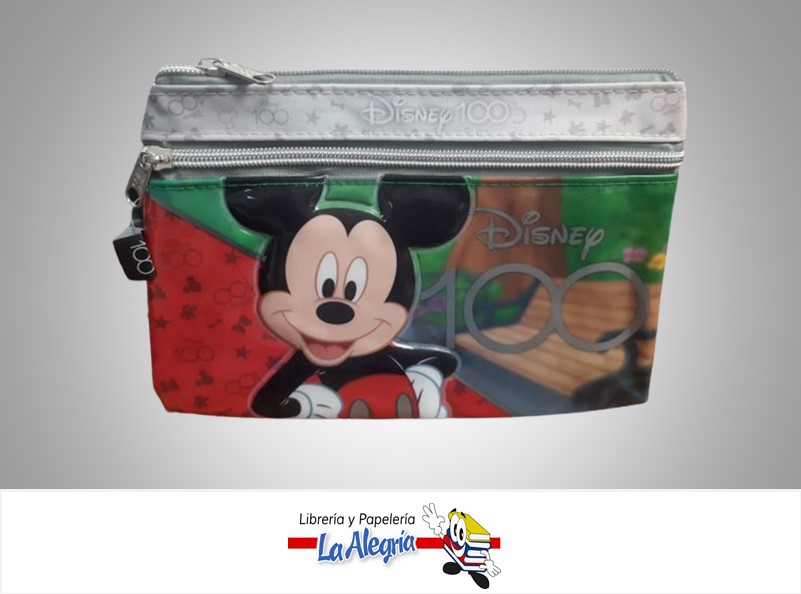 CARTUCHERA DE 2 CIERRES DISNEY 100 NIÑO 23.5X15CM MARCA PRIMAVERA