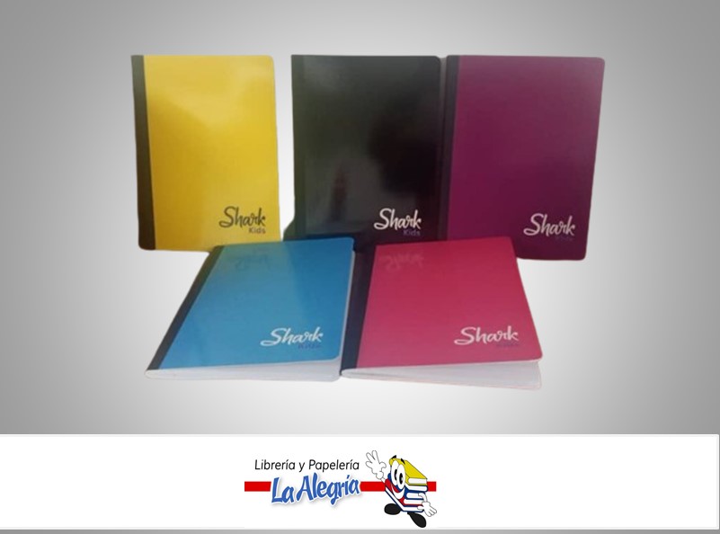 LIBRETA DOBLE LINEA 100 HOJAS MARCA SHARK KIDS