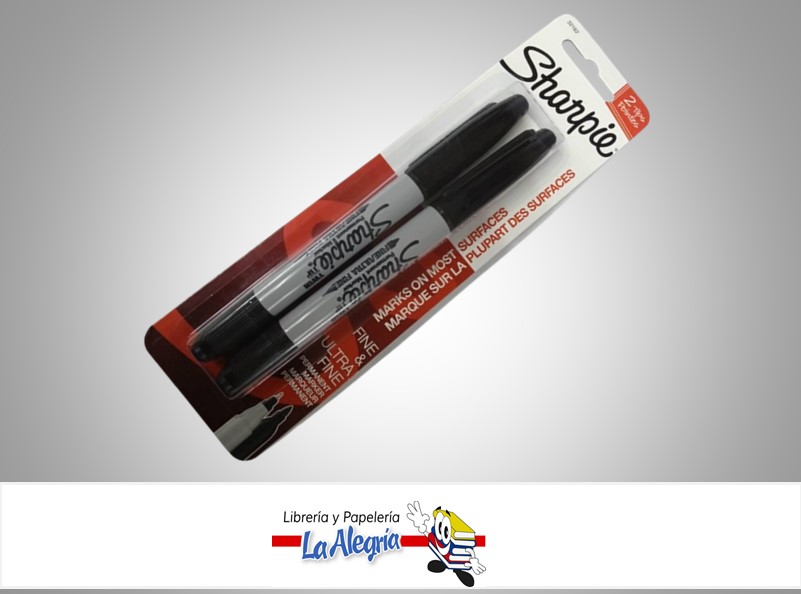 MARCADOR DOBLE PUNTA FINO Y ULTRA FINO NEGRO 32162PP PAQ 2UND MARCA SHARPIE