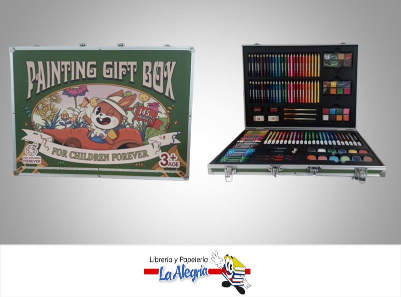 SET MIXTO MB MALETIN PORTABLE C/145PZ.CREYONES/LAPICES/MARCADORES/PASTELES/PINTURAS