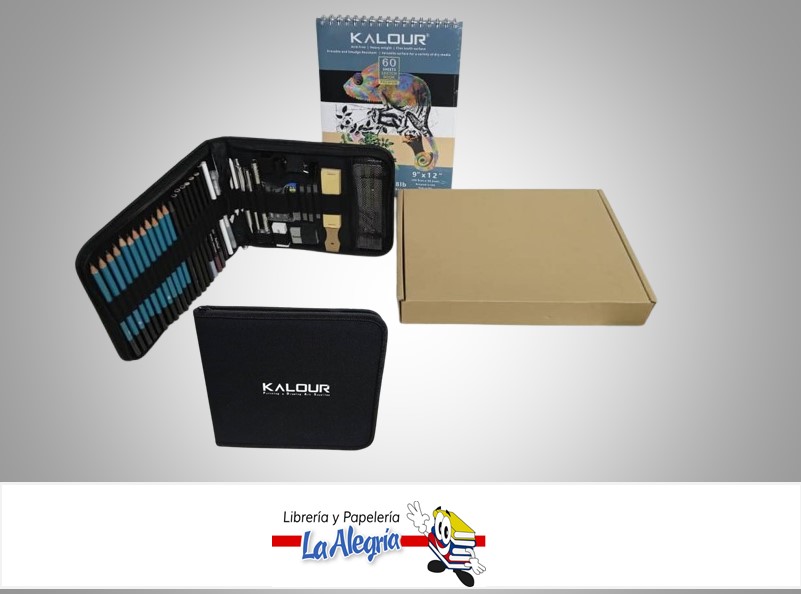 SET ARTISTICO BOLSO Y BLOCK 22.9X30.5CM 60 HOJAS MARCA KALOUR