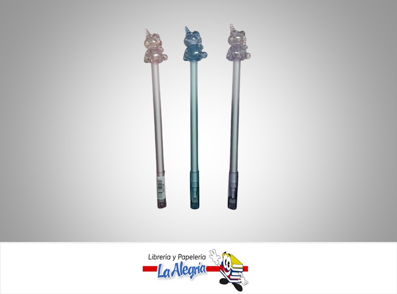 BOLIGRAFO UNICORNIO PLASTICO TRASLUCIDO UND MARCA FRANCMAR