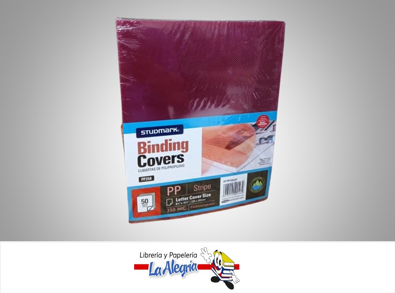 TAPA PARA ENCUADERNAR ROJA LINEAS DIAGONALES UND MARCA S/M