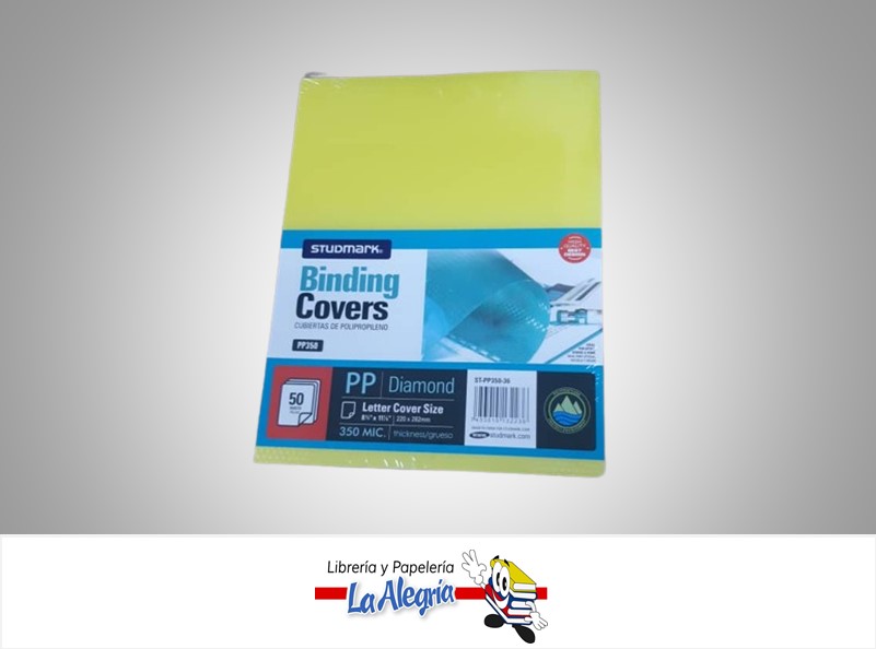 TAPA PARA ENCUADERNAR CARTA DIAMOND AMARILLO MARCA UND S/M