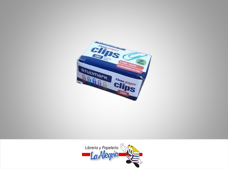 CLIP 33MM RECUBIERTO DE VYNYL CAJA 100UNDS MARCA STUDMARK