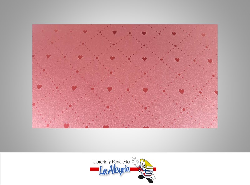 CARTULINA ESCARCHADA MICRO FANTASIA 50X70CM CORAZONES ROJO UND 350GR MARCA S/M