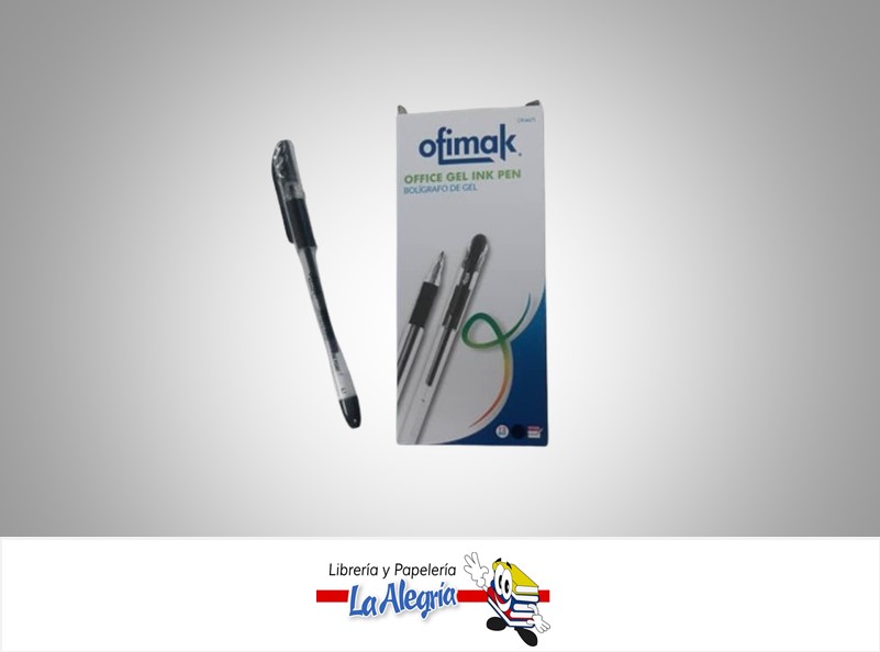 BOLIGRAFO NEGRO OFFICE GEL INK 0.7MM OK467L MARCA OFIMAK