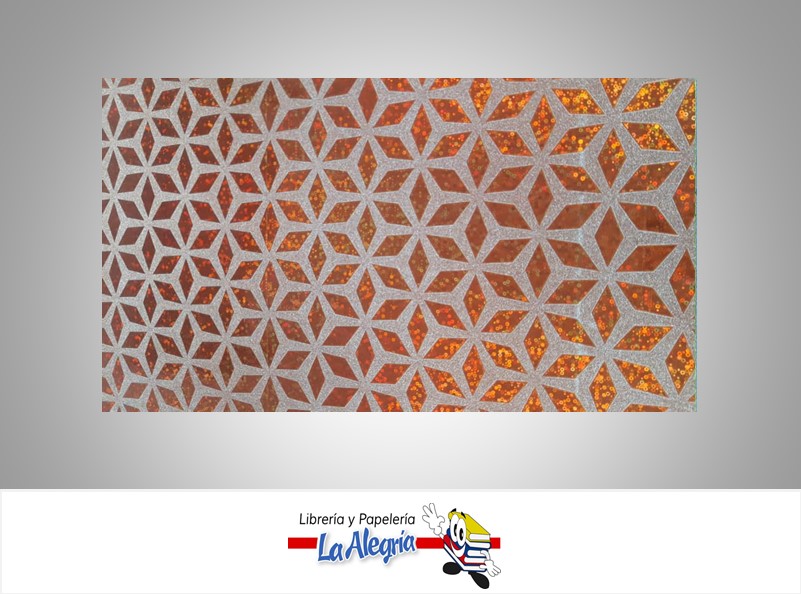 CARTULINA ESCARCHADA MICRO FANTASIA 50X70CM  FLOR COBRE UND 350GR MARCA S/M