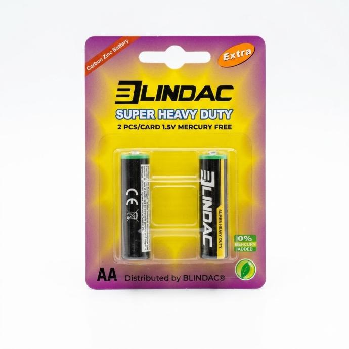 PILA AA 1.5V ZINC DE CARBONO SET 2 UND MARCA BLINDAC
