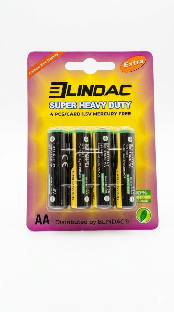 PILA AA 1.5V ZINC DE CARBONO SET 4 UND MARCA BLINDAC