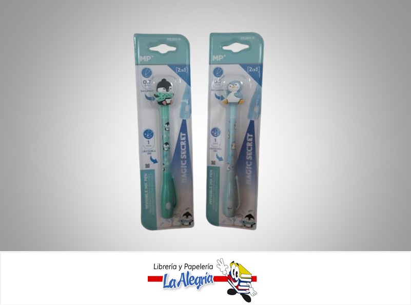 BOLIGRAFO TINTA INVISIBLE MAGIC SECRET 2 EN 1 PINGUINOS