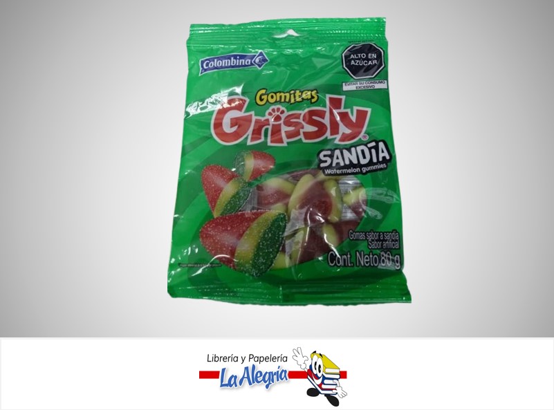 GRISSLY GOMITAS SANDIA 80GR MARCA COLOMBINA