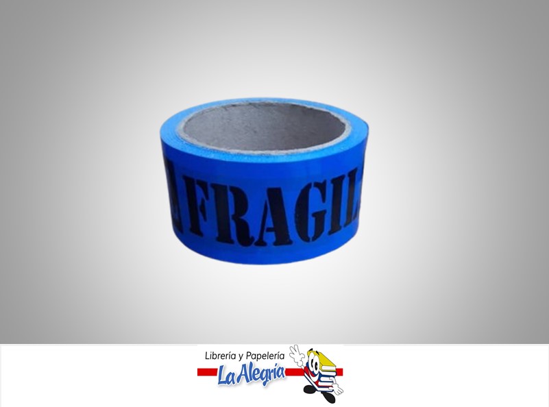 CINTA DE EMBALAJE FRAGIL IMPRESO FONDO AZUL 45MTS UND MARCA S/M