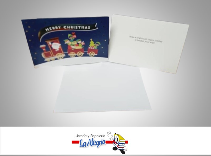 TARJETA DE REGALO MERRY CHRISTMAS TREN DE SANTA UND MARCA HALLMARK