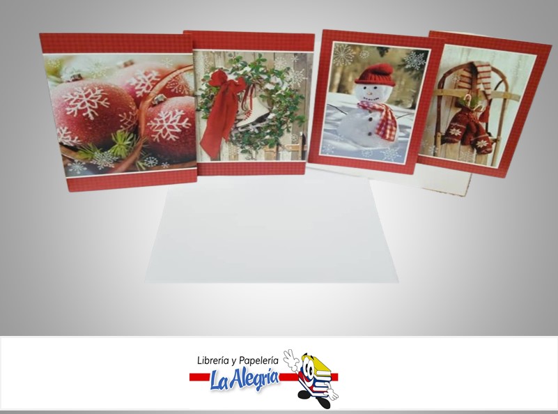 TARJETA DE REGALO 4 DISEÑOS NAVIDAD UND MARCA HALLMARK