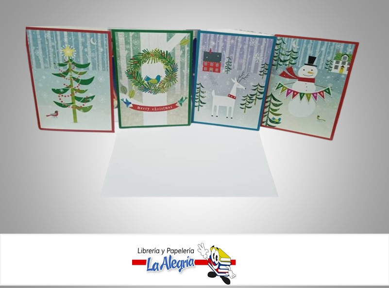 TARJETA DE REGALO 4 DISEÑOS NAVIDAD UND MARCA HALLMARK