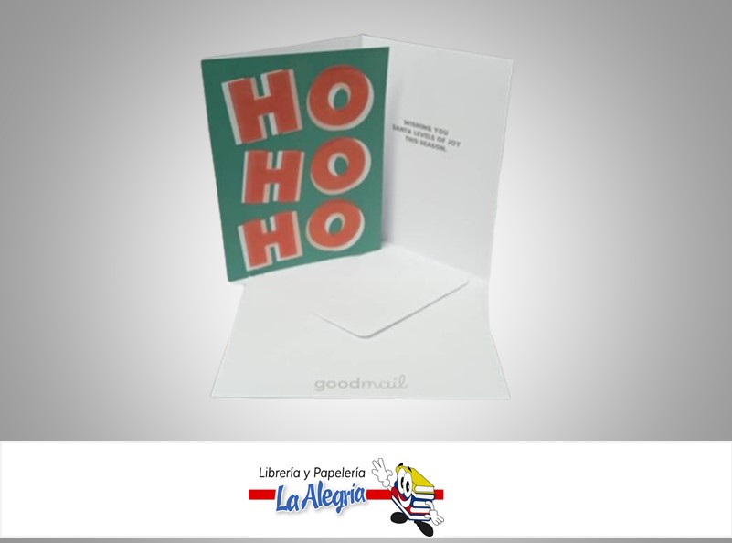 TARJETA DE REGALO NAVIDEÑA HO HO HO  UND MARCA HALLMARK
