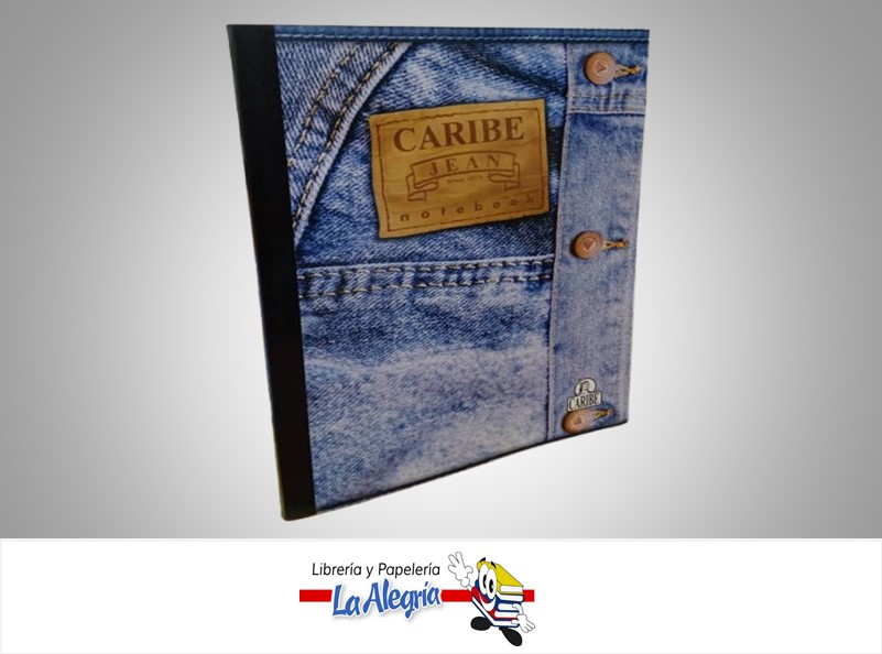 LIBRETA EMPASTADA JEAN CARIBE 23X17 CM CUADRICULADO 100 HOJAS MARCA CARIBE