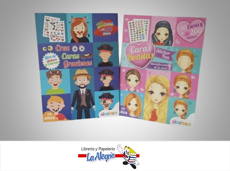 CREA CARAS BONITAS/GRACIOSAS CON STIKERS MARCA SICOBEN