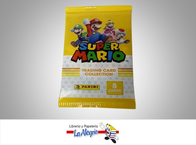 TARJETA SUPER MARIO COLECCIONABLE PAQ 8 UND MARCA PANINI