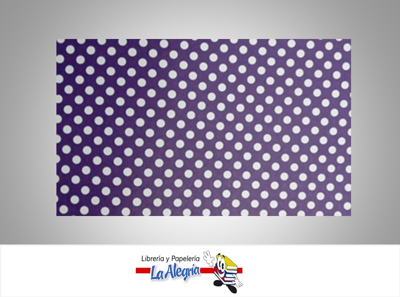 PAPEL DE REGALO PUNTOS 66X46 CM BLANCO/VIOLETA UND MARCA PAPURRI