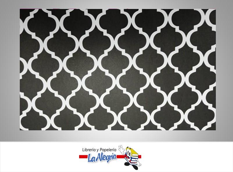 PAPEL DE REGALO PATRON 66X46 CM NEGRO UND MARCA PAPURRI
