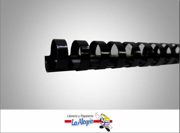 ESPIRAL OVALADO 25MM X 30CM PARA 210 HOJAS NEGRO MARCA S/M