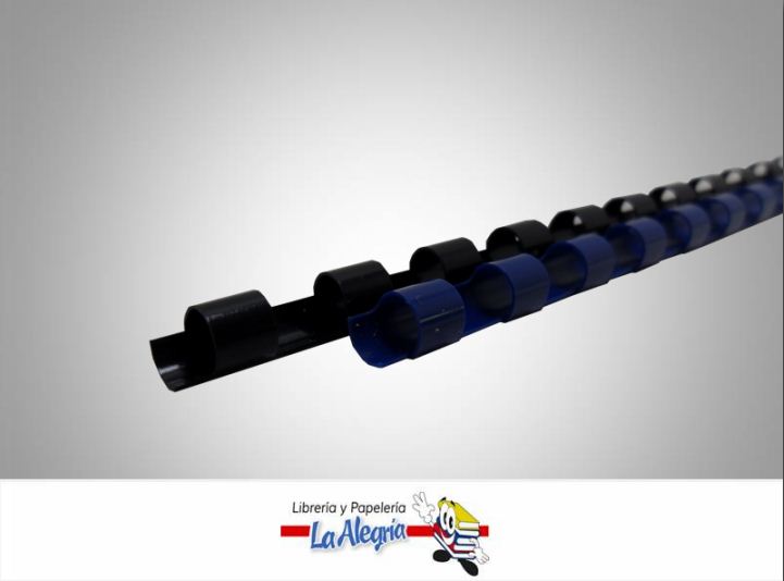 ESPIRAL OVALADO 8MM X 30CM PARA 40 HOJAS NEGRO/AZUL MARCA S/M