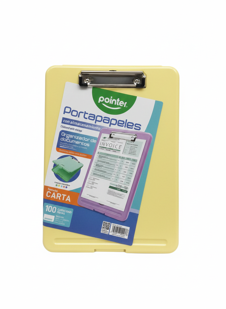 TABLA PORTAPAPELES CON DEPOSITO INV3424 21.5 X 30.48 CM PASTELES MARCA POINTER