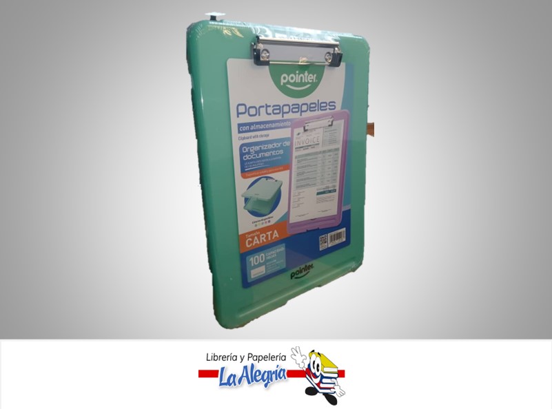 TABLA PORTAPAPELES CON DEPOSITO INV3424; 21.5 X 30.48 CM PASTELES MARCA POINTER