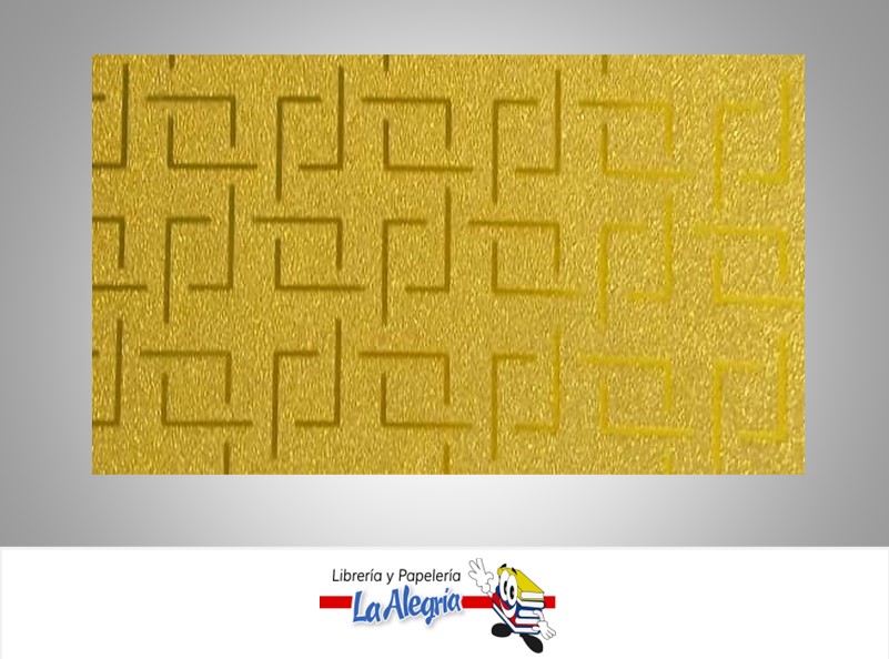 CARTULINA ESCARCHADA MICRO FANTASIA 50X70CM CUADRO DORADO UND 350GR MARCA S/M