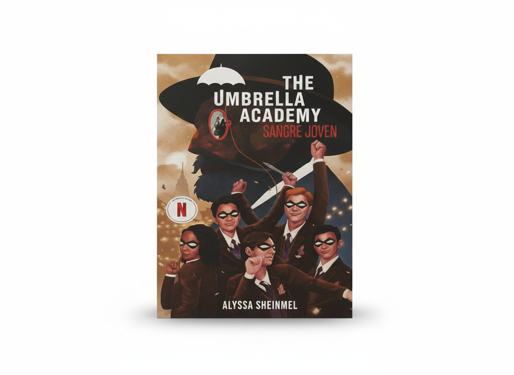 THE UMBRELLA ACADEMY SANGRE JOVEN TEMATICA NOVELA AUTOR ALYSSA SHEINMEL MARCA OCEANO TRAVESIA